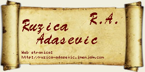 Ružica Adašević vizit kartica